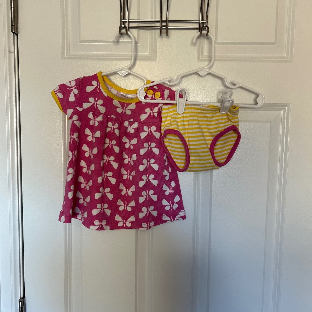 Hanna Andersson Dress and Bloomer Set